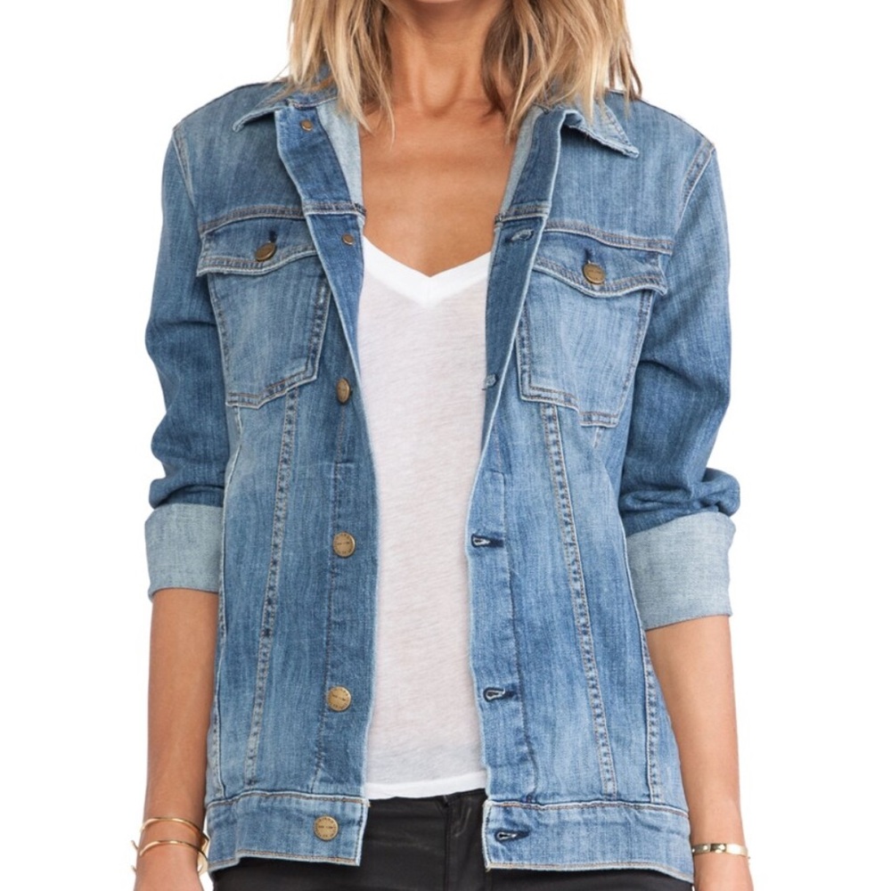 Current / Elliott Oversized Trucker Jacket in Townsend Destroy